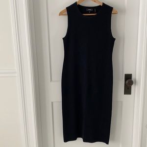 Theory Black/Blue Koldeen Sleeveless Sheath (Sz M)